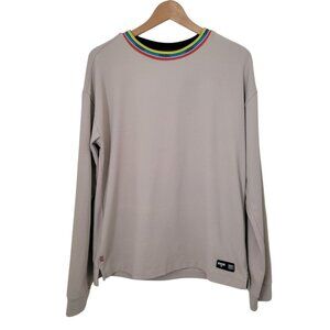 Rhone RETRO SESSION Long Sleeve Mock Neck Beige Pullover Sweatshirt Men's SM